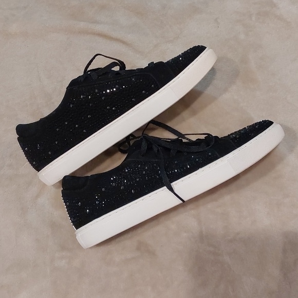 Kenneth Cole New York Kam sneakers black Leather with rhinestones Sz 9.5 M - Picture 7 of 16